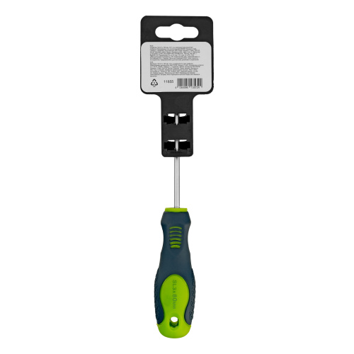 Отвертка, SL3 х 80 мм, CrV, двухкомпонентная рукоятка Сибртех по ценам производителя в Москве с доставкой по всей России