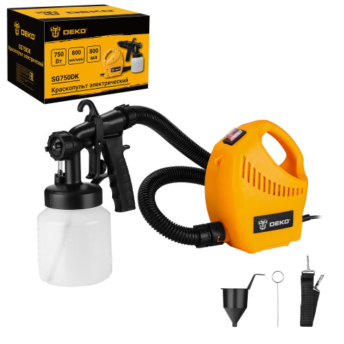 Краскопульт электрический DEKO SG750DK, 800 мл, 750Вт по ценам производителя в Москве с доставкой по всей России