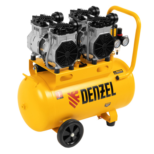Компрессор безмасляный, малошумный DLS 2200/50, 2200 Вт, 2x1100, 50 л, 380 л/мин Denzel по ценам производителя в Москве с доставкой по всей России