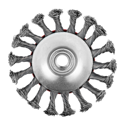 Щетка для УШМ, 115 мм, М14, "тарелка", крученая проволока 0.5 мм Matrix по ценам производителя в Москве с доставкой по всей России