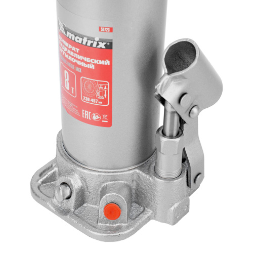 Домкрат гидравлический бутылочный, 8 т, высота подъема 230-457 мм Matrix купить в Москве с доставкой по всей России | ProtosMarket.ru
