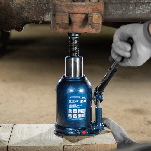 Домкрат гидравлический бутылочный телескопический, 10 т, подъем 180-430 мм Stels по ценам производителя в Москве с доставкой по всей России