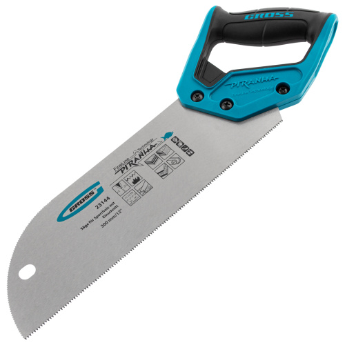 Пила для фанеры с запилом Piranha, 300 мм/12", 11-12 TPI, каленый зуб 3D, двухкомпонентная рукоятка Gross по ценам производителя в Москве с доставкой по всей России