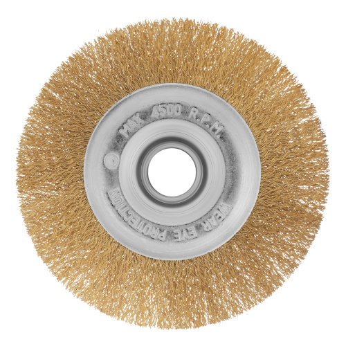 Щетка для УШМ, 150 мм, посадка 22.2 мм, плоская, латунированная витая проволока Matrix по ценам производителя в Москве с доставкой по всей России