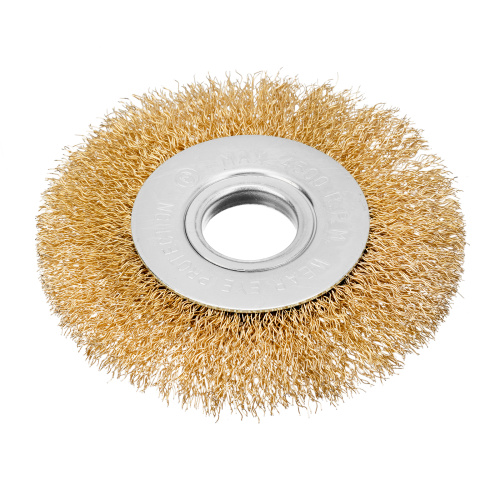 Щетка для УШМ, 100 мм, посадка 22.2 мм, плоская, латунированная витая проволока Matrix по ценам производителя в Москве с доставкой по всей России