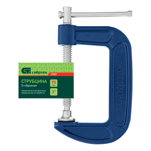 Струбцина G-образная, 75 мм Сибртех по ценам производителя в Москве с доставкой по всей России