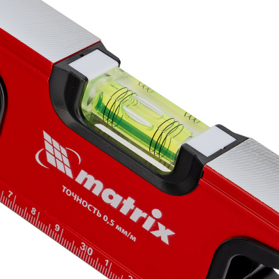 Уровень алюминиевый, фрезерованный, 3 глазка, рукоятки, 600 мм Matrix по ценам производителя в Москве с доставкой по всей России