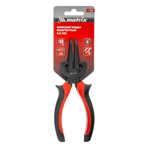 Длинногубцы изогнутые Black Nickel, 160 мм, двухкомпонентные рукоятки Matrix по ценам производителя в Москве с доставкой по всей России