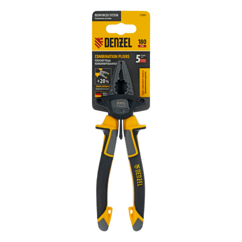 Плоскогубцы комбинированные 180 мм, трехкомпонентные рукоятки Denzel по ценам производителя в Москве с доставкой по всей России