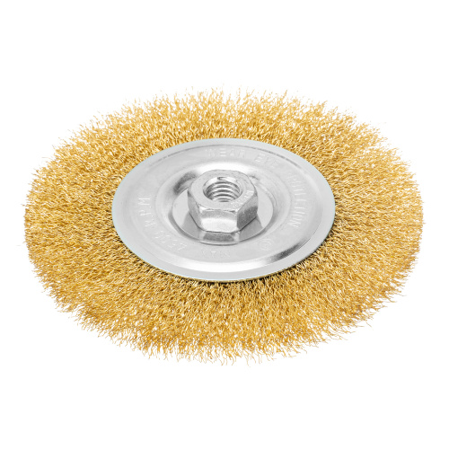 Щетка для УШМ, 150 мм, М14, плоская, латунированная витая проволока Matrix по ценам производителя в Москве с доставкой по всей России