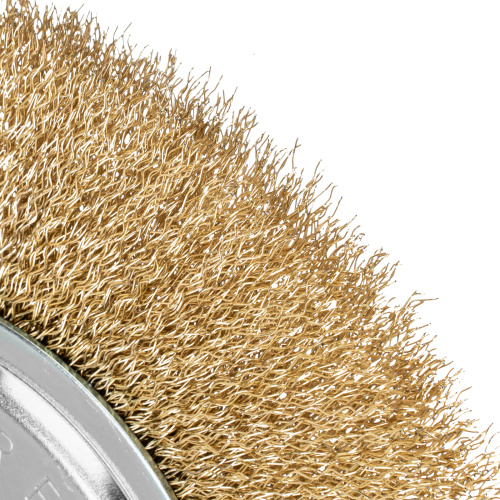 Щетка для УШМ, 200 мм, посадка 22.2 мм, плоская, латунированная витая проволока Matrix по ценам производителя в Москве с доставкой по всей России