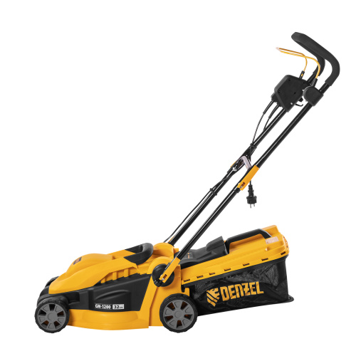 Газонокосилка электрическая GM-1200, 1200 Вт, ширина 32 см, 3 уровня, травосборник 25 л. Denzel по ценам производителя в Москве с доставкой по всей России