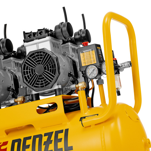 Компрессор безмасляный, малошумный DLS 2200/50, 2200 Вт, 2x1100, 50 л, 380 л/мин Denzel по ценам производителя в Москве с доставкой по всей России