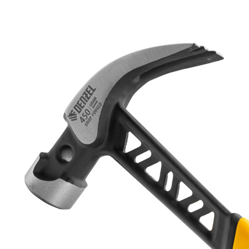 Молоток-гвоздодер 450 г, цельнокованый,боек с магнитом, двухкомп. обрезин. рук-ка Denzel по ценам производителя в Москве с доставкой по всей России