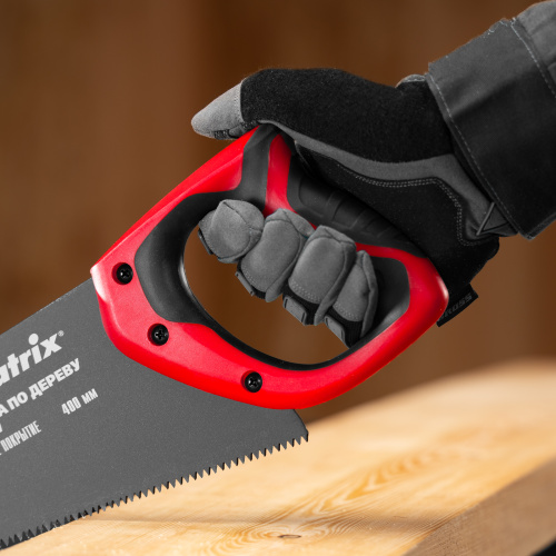 Ножовка по дереву, 400 мм, 7-8 TPI, зуб-3D, каленый зуб, тефлоновое покрытие полотна, двухкомпонентная рукоятка Matrix по ценам производителя в Москве с доставкой по всей России