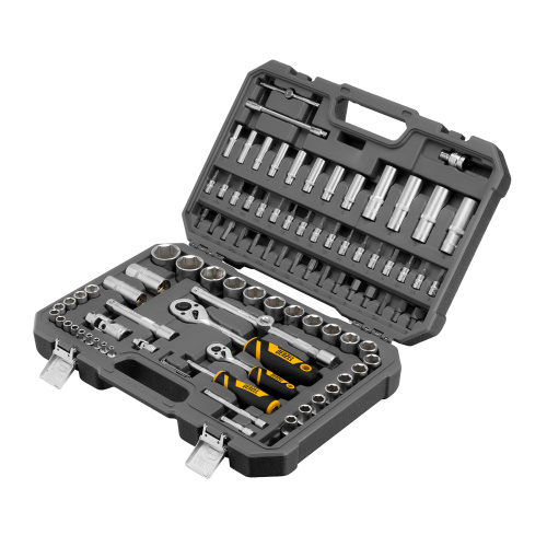 Набор инструментов, 1/2", 1/4", CrV, S2, пластиковый кейс, 94 предмета Denzel по ценам производителя в Москве с доставкой по всей России