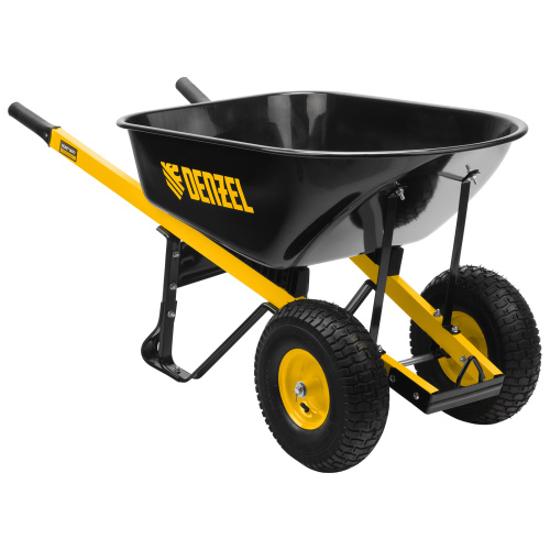 Тачка строительная, усиленная, объем 140 л, 250 кг, двухколесная, колесо 15х6.00-6 Denzel по ценам производителя в Москве с доставкой по всей России