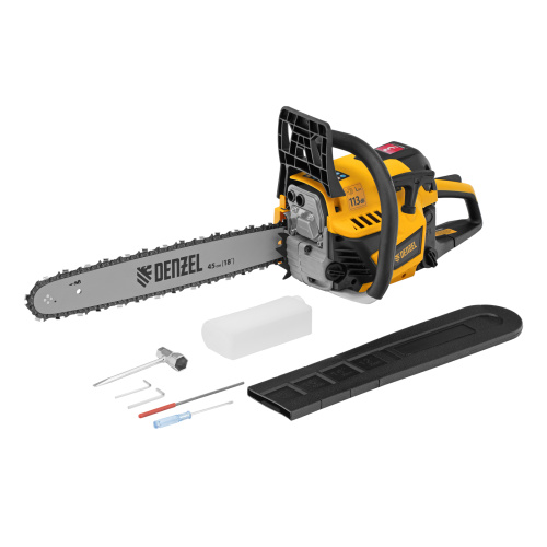 Пила цепная бензиновая DS-5218, шина 45 см, 52 см3, 3 л.с, шаг 0,325, паз 1,5 мм, 72 звена Denzel по ценам производителя в Москве с доставкой по всей России