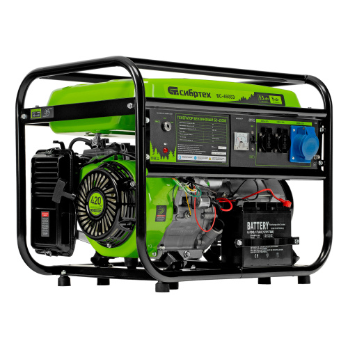 Генератор бензиновый БС-6500Э, 5.5 кВт, 230В, четырехтактный, 25 л, электростартер Сибртех по ценам производителя в Москве с доставкой по всей России