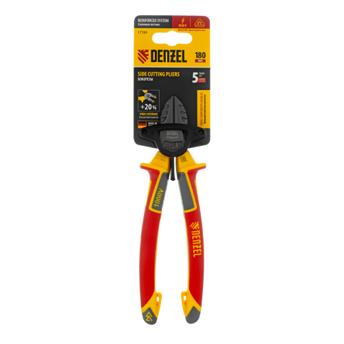 Бокорезы, диэлектрические рукоятки, до 1000 В, трехкомпонентные рукоятки, 180 мм Denzel по ценам производителя в Москве с доставкой по всей России