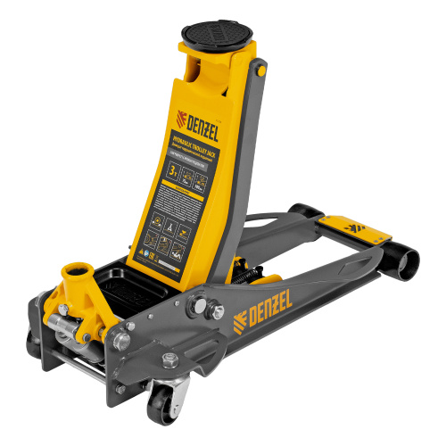 Домкрат гидравлический подкатной, 3 т, 75-500 мм, быстрый подъем, низкий подхват, проф. Denzel по ценам производителя в Москве с доставкой по всей России