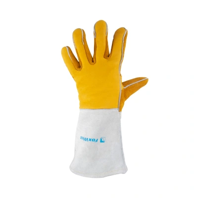 Краги спилковые водоотталкивающие "Защита" (артикул 10-2750L, пр-во FoxWeld/КНР) по ценам производителя в Москве с доставкой по всей России