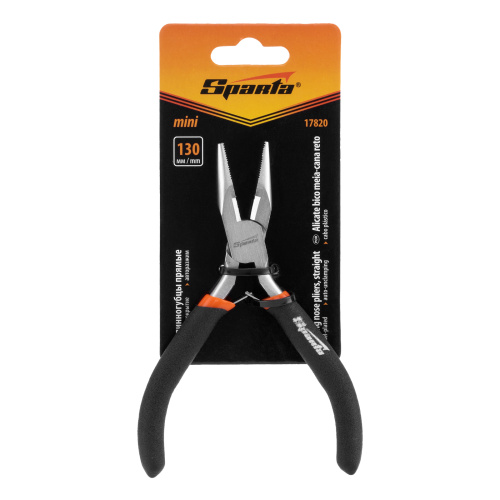 Длинногубцы прямые Mini, 130 мм, никелированные, авторазжим Sparta по ценам производителя в Москве с доставкой по всей России