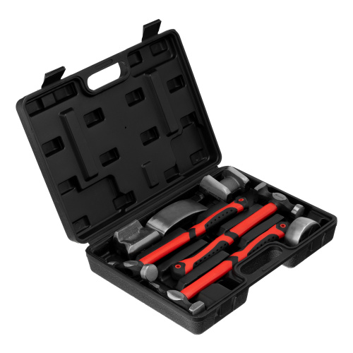 Набор рихтовочный, 3 молотка с фибергласовыми ручками, 4 наковальни, пластиковый бокс Matrix по ценам производителя в Москве с доставкой по всей России