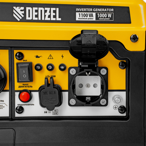 Генератор инверторный GS-1100iF, 1,1 кВт, 230 В, ручной старт DENZEL по ценам производителя в Москве с доставкой по всей России