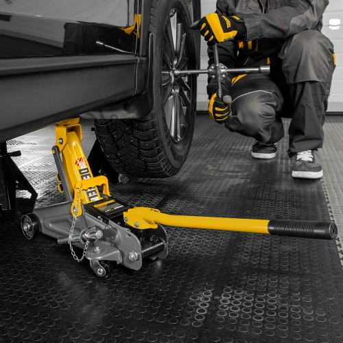 Домкрат гидравлический подкатной с фиксатором, 2 т, 130-330 мм Denzel по ценам производителя в Москве с доставкой по всей России