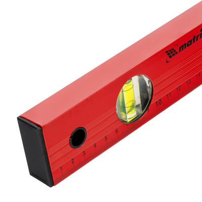 Уровень алюминиевый, 400 мм, 3 глазка, красный, линейка Matrix по ценам производителя в Москве с доставкой по всей России