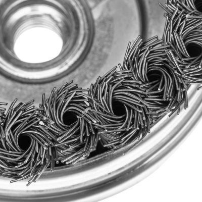 Щетка для УШМ Heavy Duty, 100 мм, М14, "чашка", крученая проволока 0.5 мм Matrix по ценам производителя в Москве с доставкой по всей России