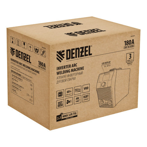 Аппарат инвертор. дуговой сварки SDR-185 Ultra, 180 А, ПВ 60% Denzel по ценам производителя в Москве с доставкой по всей России