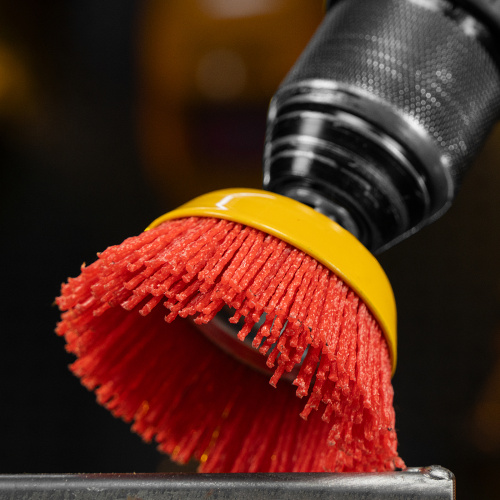 Щетка для дрели, 75 мм, Чашка, со шпилькой, нейлоновая щетина Denzel по ценам производителя в Москве с доставкой по всей России