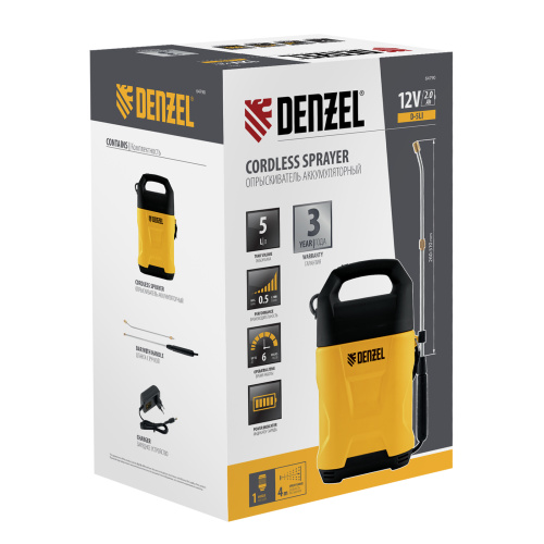 Опрыскиватель аккумуляторный D-5LI, 5 л, Li-Ion акк., 12 В, 2 Ач Denzel по ценам производителя в Москве с доставкой по всей России
