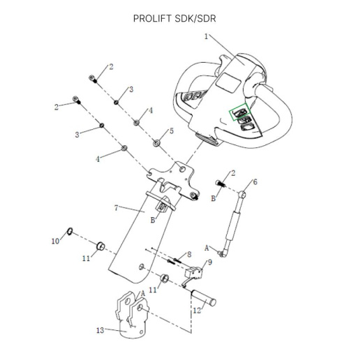 Корпус кнопки подъема-опускания вил для штабелеров SDR 1533/1536/1545S/1645/1656/2036/2045, SDK по ценам производителя в Москве с доставкой по всей России