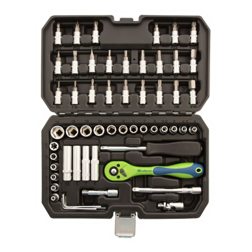 Набор инструментов 56 предметов, CrV, 1/4" Сибртех по ценам производителя в Москве с доставкой по всей России