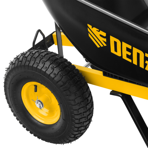 Тачка строительная, усиленная, объем 140 л, 250 кг, двухколесная, колесо 15х6.00-6 Denzel по ценам производителя в Москве с доставкой по всей России
