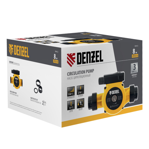 Циркуляционный насос CP25-8, напор 8 м, 130 л/мин, 1 м кабель, монт. длина 180 мм Denzel по ценам производителя в Москве с доставкой по всей России
