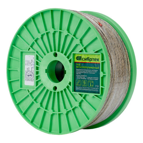 Трос металлополимерный прозрачный ПР-3.0, толщина 3.0 мм, катушка 200 метров Сибртех по ценам производителя в Москве с доставкой по всей России