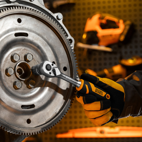 Ключ-трещотка 3/8", 90 зубьев, с быстрым сбросом, CrV Denzel по ценам производителя в Москве с доставкой по всей России