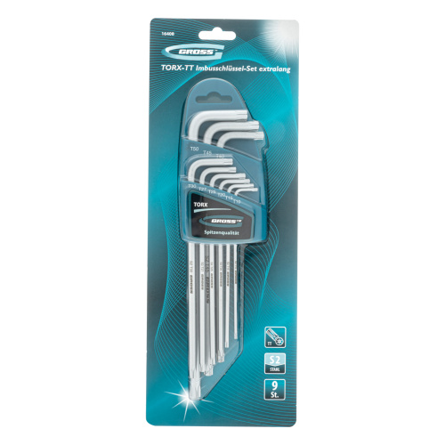 Набор ключей имбусовых Torx -TT, 9 шт: T10-T50, экстра-длинные, S2, сатинированные Gross по ценам производителя в Москве с доставкой по всей России