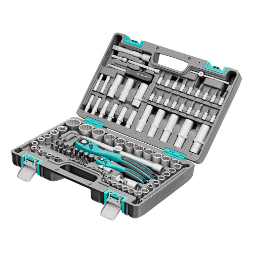 Набор инструментов 1/2", 1/4", CrV, 12 гранные головки, пластиковый кейс, 109 предмета Stels по ценам производителя в Москве с доставкой по всей России