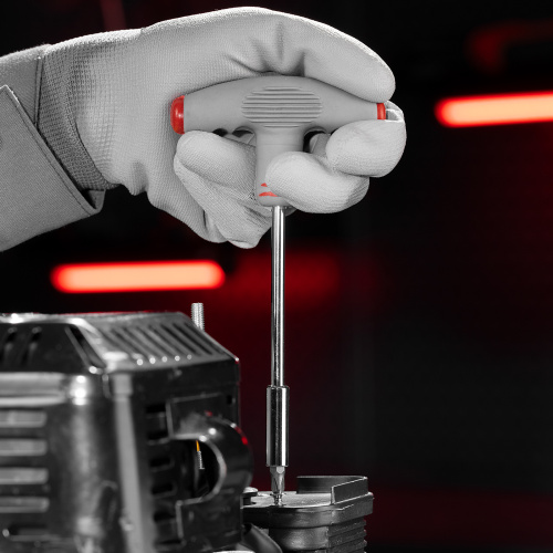 Отвертка с Т-образной эргономичной ручкой и набором бит, 11 шт, CrV Matrix по ценам производителя в Москве с доставкой по всей России