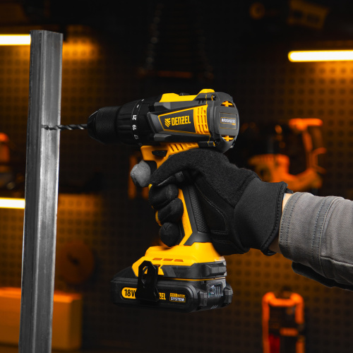 Дрель-шуруповерт аккумуляторная, бесщет. BLDL-IB-18-0, Li-Ion, 18 В Denzel по ценам производителя в Москве с доставкой по всей России