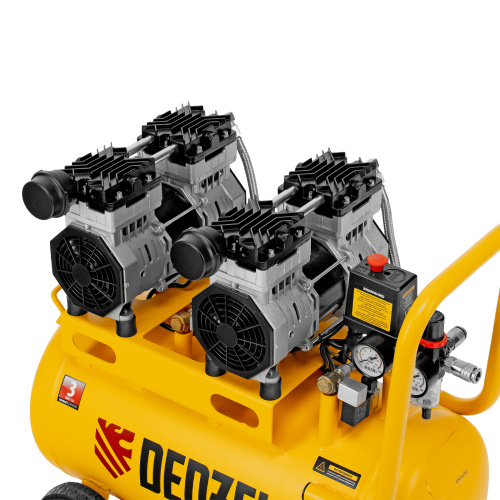 Компрессор безмасляный, малошумный DLS 1500/50, 1500 ВТ, 2x750, 50 л, 260 л/мин Denzel по ценам производителя в Москве с доставкой по всей России