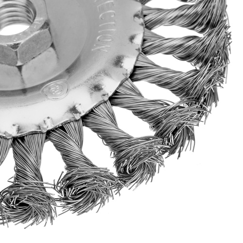 Щетка для УШМ 125 мм, М14, плоская, крученая проволока 0.35 мм Matrix по ценам производителя в Москве с доставкой по всей России