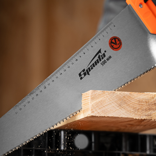 Ножовка по дереву, 500 мм, 7-8 TPI, зуб 2D, каленый зуб, двухкомпонентная рукоятка Sparta по ценам производителя в Москве с доставкой по всей России