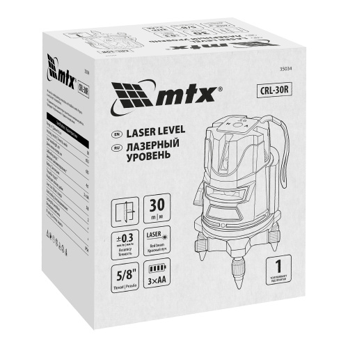 Лазерный уровень CRL-30R, 30 м, красный луч, батарейки, резьба 5/8" MTX по ценам производителя в Москве с доставкой по всей России