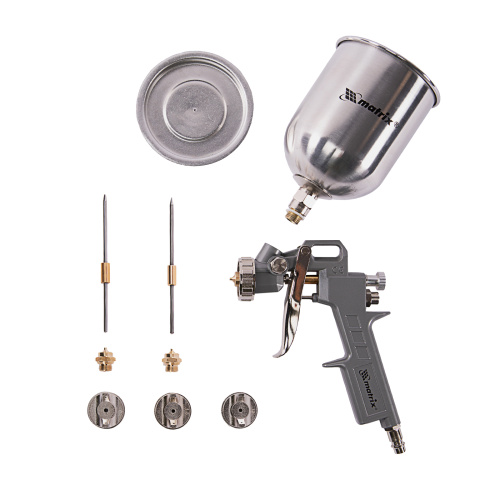 Краскораспылитель пневматический с верхним бачком V 0.6 л, сопло D 1.2, 1.5 и 1.8 мм Matrix по ценам производителя в Москве с доставкой по всей России